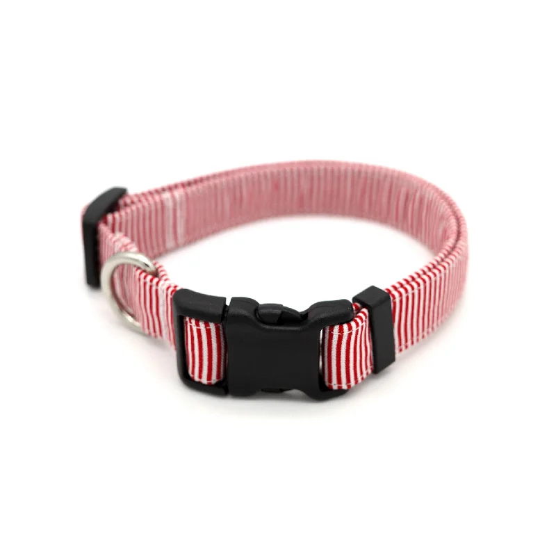  . **Pet mattress is waterproof and washable**Red Pinstripe Dog Collar