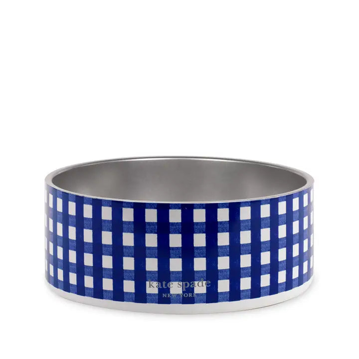 Combined with specific occasions:Kate Spade Navy Gingham Dog Bowl