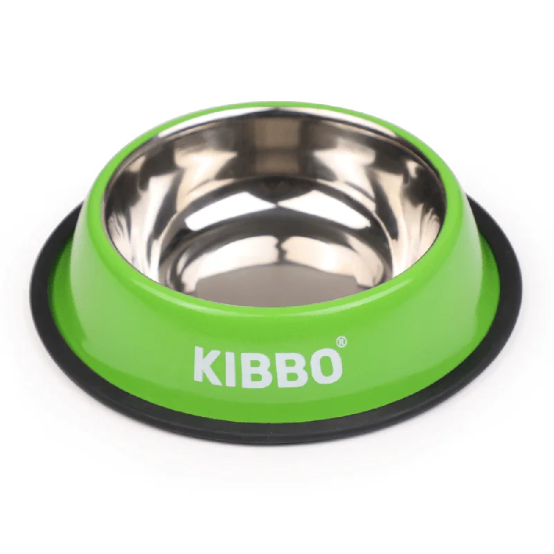 Pet ProductsKibbo Anti Skid Stainless Steel Bowl for Dogs and Cats (Green)