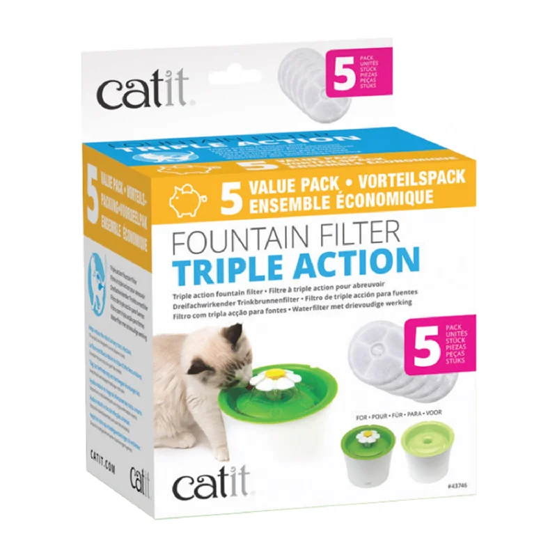    - High-protein cat food  Catit 2.0 Senses Flower Water Fountain Softening Filter 5pk