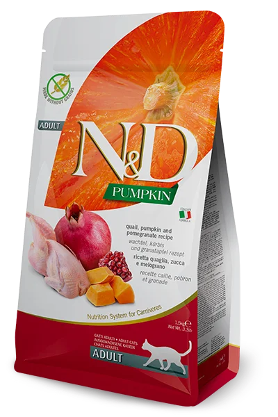 - Christmas pet Christmas clothingFarmina N&D Pumpkin Quail & Pomegranate Adult Dry Cat Food (3.3 LB) - Christmas pet Christmas clothingFarmina N&D Pumpkin Quail & Pomegranate Adult Dry Cat Food (3.3 LB)
