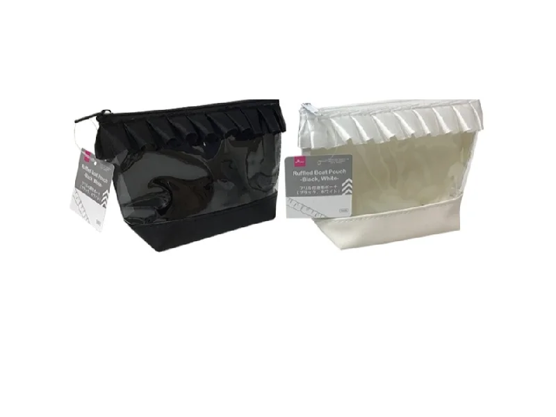- Custom pet birthday cakeFavorite Pouch Ruffled Boat Pouch Black/White