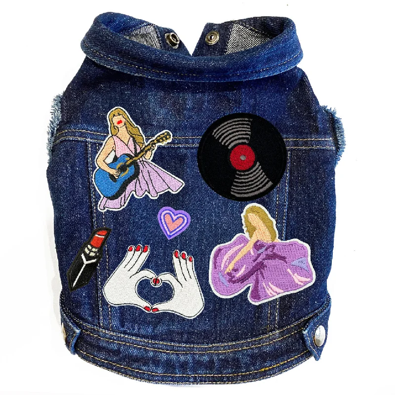 Pet anti-allergic clothesSwiftie Inspired #3 Denim Dog Jacket