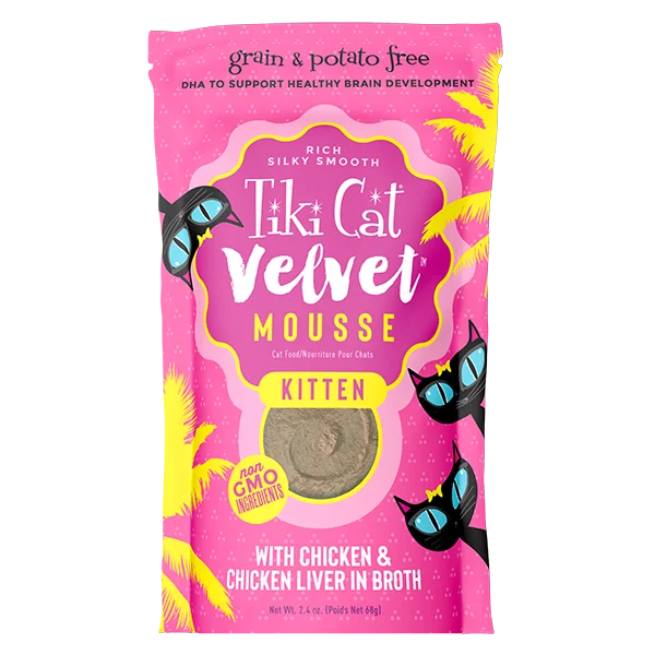 - Smart cat litter box with automatic cleaningTiki Cat Velvet Mousse PCH Kitten Chicken 2.4oz