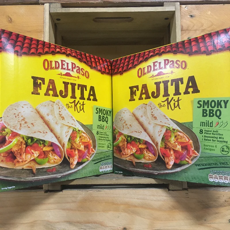 - Pet tear stain cleaning wipes2x Old El Paso Original Smoky BBQ Fajita Kits (2x500g)