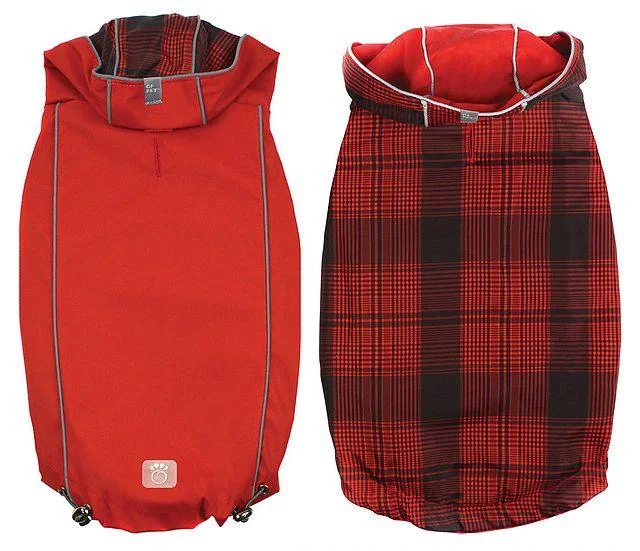  -Anti-slip claw protection raincoat FOR dogsReversible Raincoat - Red & Black - For Small Size Dogs (clearence)