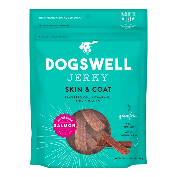 - Dog food improves immunityDogswell Jerky GF Skin & Coat Salmon Treats 10 oz