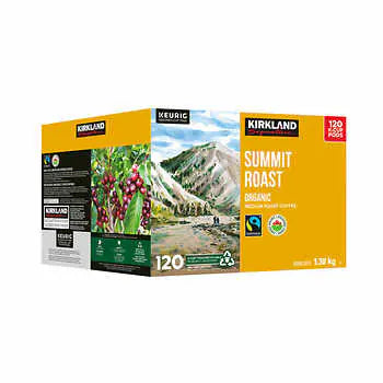 ---Kirkland Signature Organic Summit Fair Trade Coffee K-Cup Pods, 120-pack