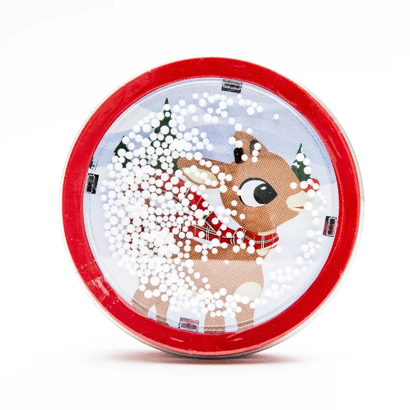 - Air box TSA certified check-inBoston Candy Tin Rudolph Snow Globe Candy Cane