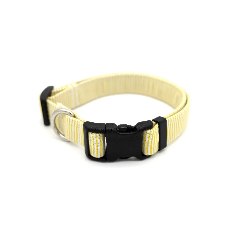  . **Pet toys are bite-resistant and wear-resistant**Yellow Pinstripe Dog Collar