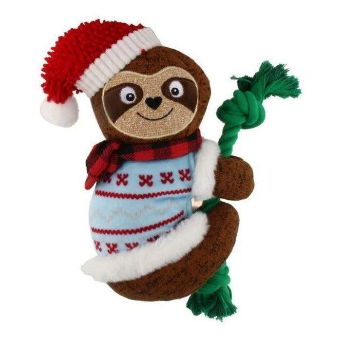 - Natural rubber pet toysGiGwi - Sloth with Rope Plush Dog Toy
