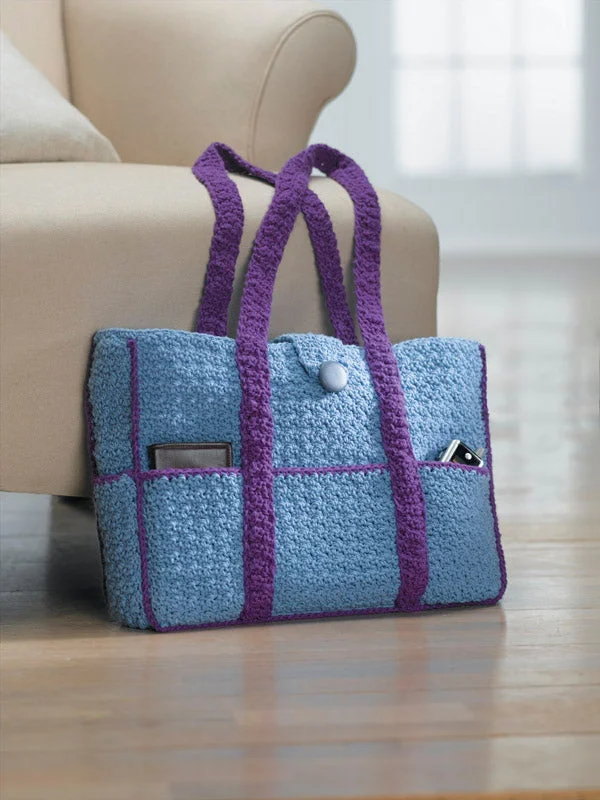 - Pet monitor with cameraEight -Pocket Two-Tone Carryall Tote (Crochet)