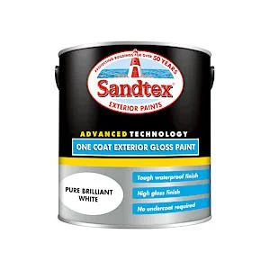 Pet ProductsSandtex One Coat Exterior Gloss Paint 2.5 Litre Brilliant White