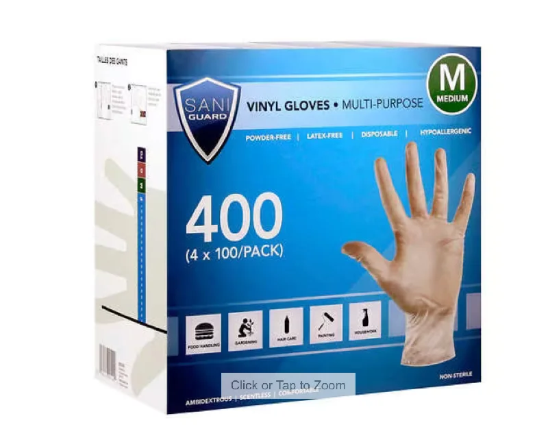 - Organic cotton dog bibsSani Guard Medium Vinyl Gloves 4 packs of 100