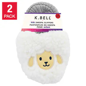 - Natural latex pet mattressK.Bell Kid’s Sherpa Slipper, 2-pack
