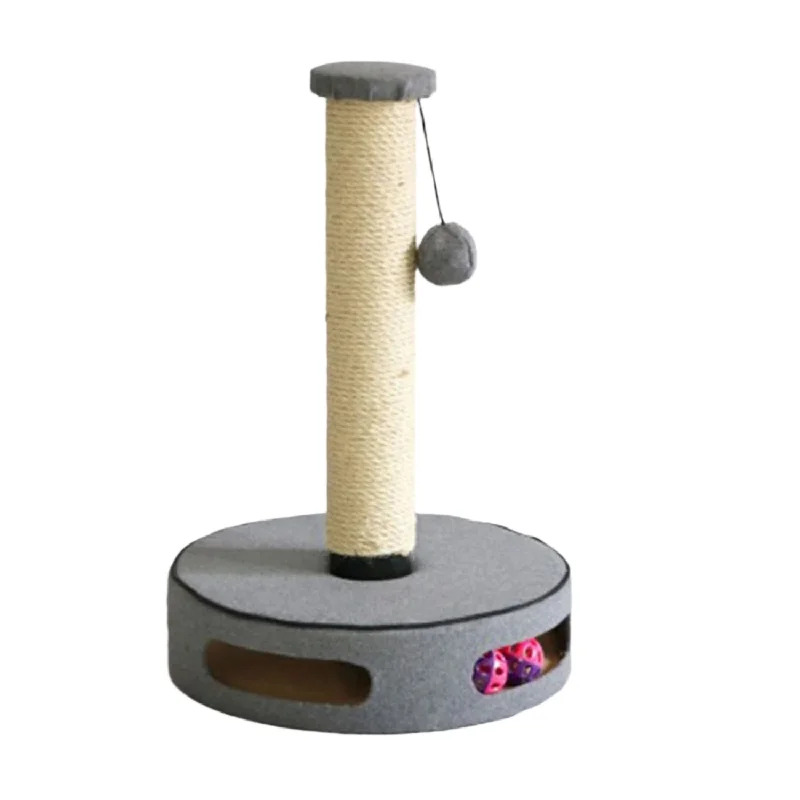  . **Functional Cat Food**  Furkidz ClickFit and Play Ball Base Cat Scratch Post