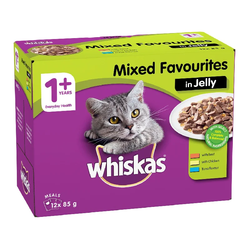  . **Ingredient-Related**  Whiskas Mixed Favourites in Jelly Adult Wet Cat Food 12x85g