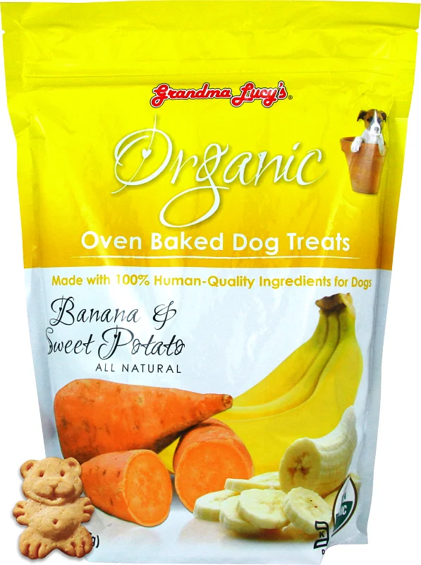 - Teething and chewing toys for puppiesGrandma Lucy's Organic Oven Baked Banana and Sweet Potato Flavor Dog Treats