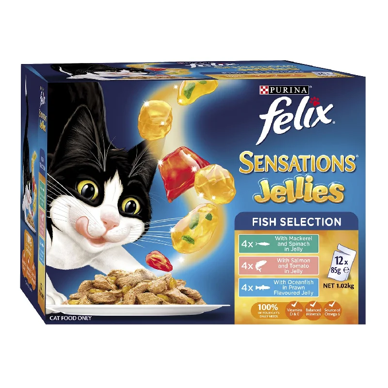 - Chicken flavor cat food Felix Sensations Jellies Fish Selection Adult Wet Cat Food Pouches 12x85g - Chicken flavor cat food Felix Sensations Jellies Fish Selection Adult Wet Cat Food Pouches 12x85g