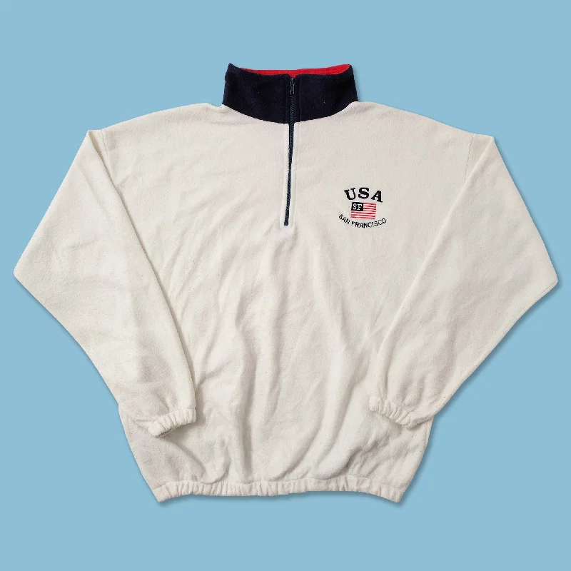 - Foldable and portable cat bagVintage USA San Francisco Q-Zip Fleece XLarge