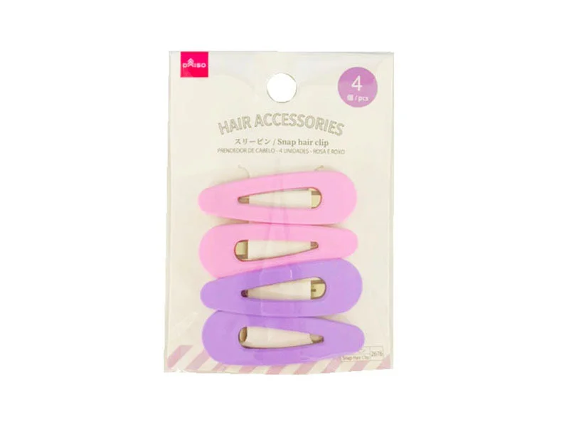 - Winter warm clothes for short-haired dogsSnap hair clip- Matte - 4pcs - Pink & Purple