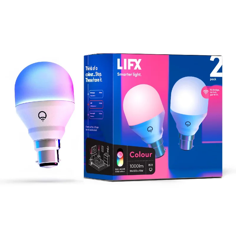 ---LIFX Colour A60 1000lm B22 Smart Bulb (2 Pack)