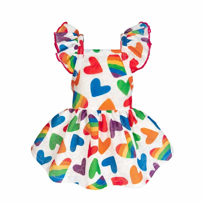 - Car dog seat beltRainbow Hearts Dog Dress