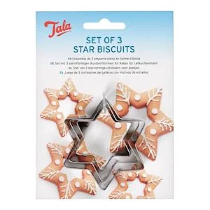 ---Tala Stainless Steel Star Design Cookie Cutters, Set Of 3 Cutters In Different Sizes ---Tala Stainless Steel Star Design Cookie Cutters, Set Of 3 Cutters In Different Sizes
