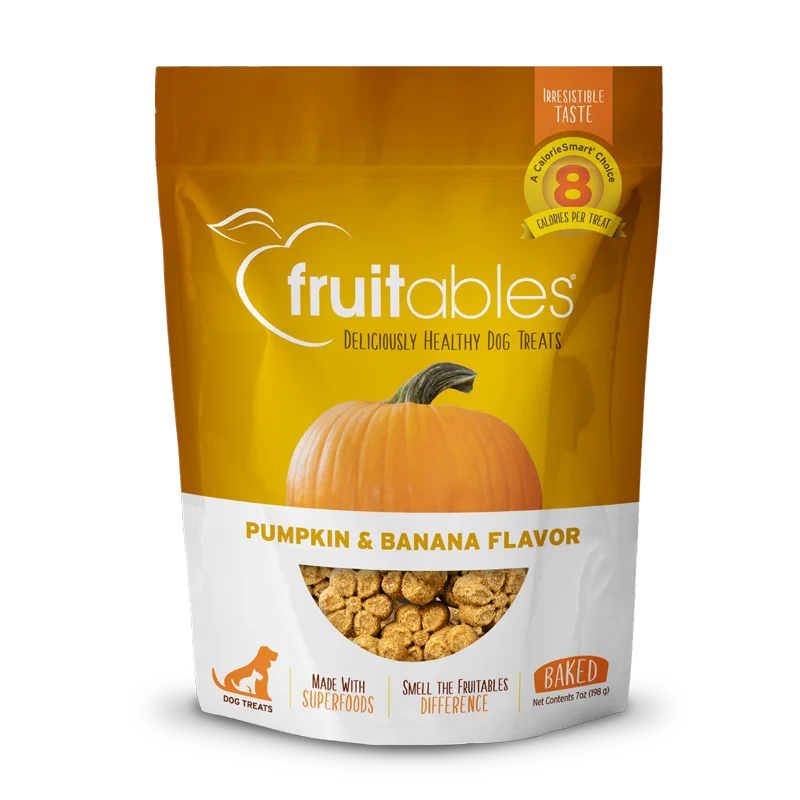 - Dog food helps the digestive systemFruitables Baked Treats Pumpkin & Banana 198.5g
