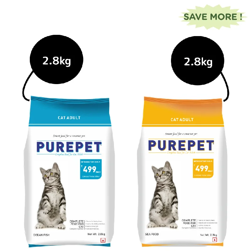 - Cat stress soothing sprayPurepet Seafood and Ocean Fish Adult Cat Dry Food Combo