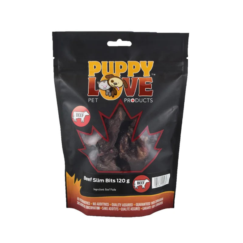 - Special food for senior dogsPuppy Love Beef Slim Bits