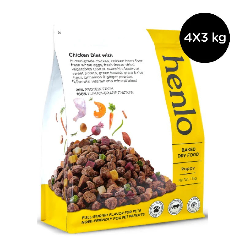 Pet ProductsHenlo Chicken & Vegetable Baked Dry Food for Puppies | 100% human grade ingredients Pet ProductsHenlo Chicken & Vegetable Baked Dry Food for Puppies | 100% human grade ingredients