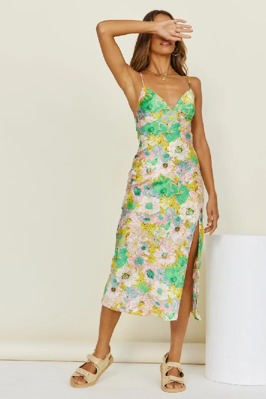 Deja Vu Dreams Midi Dress Green