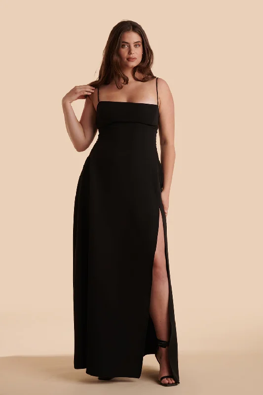 Izabella Black | A-line Maxi Dress w/ Open Back