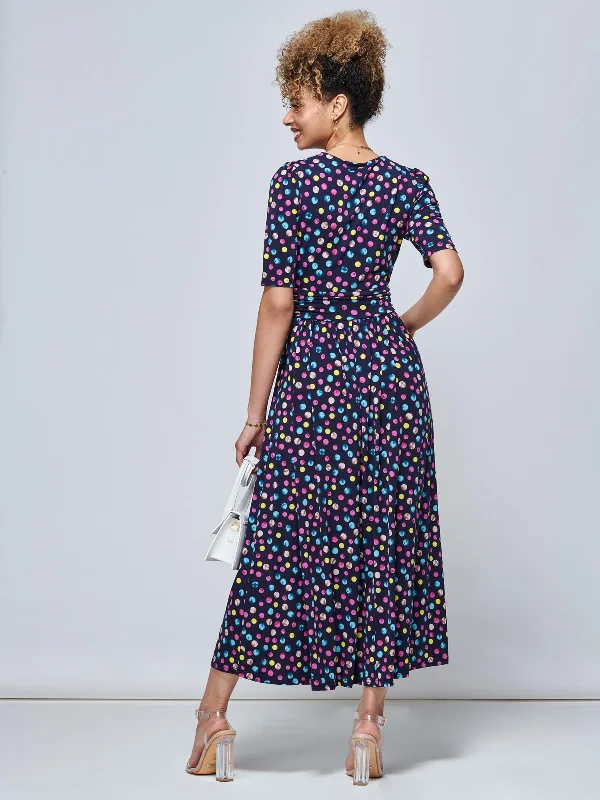 Oakley Wrap Maxi Dress, Spot Multi