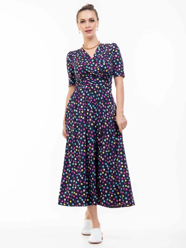 Oakley Wrap Maxi Dress, Spot Multi