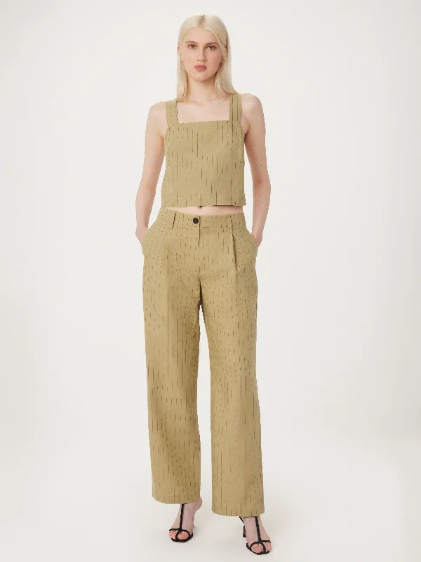 The Annie Straight Loose Pant in Cream Yellow