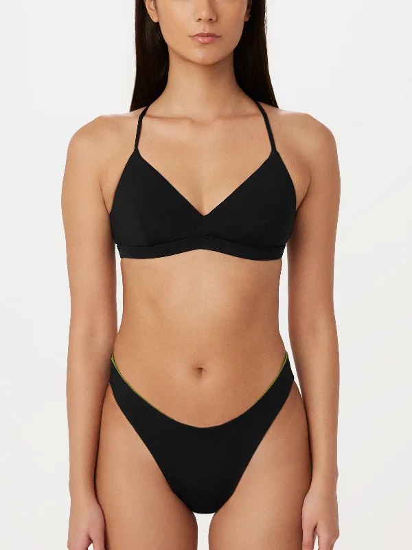 The Triangle Bikini Top in Black