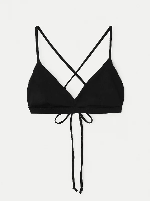 The Triangle Bikini Top in Black