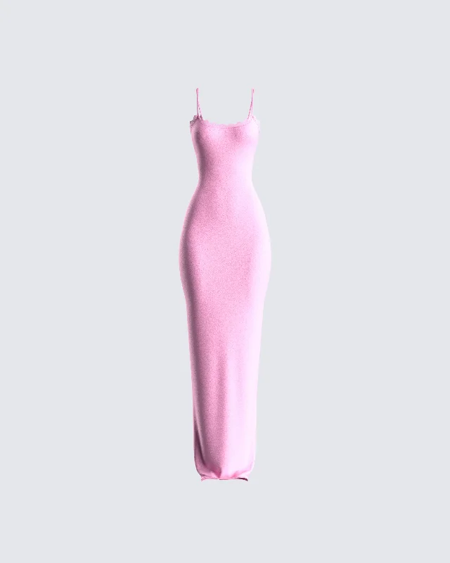 Kayla Pink Fitted Maxi Dress