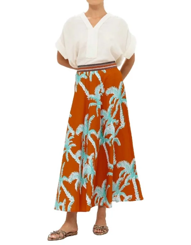 Cartagena Swing Skirt In Brown