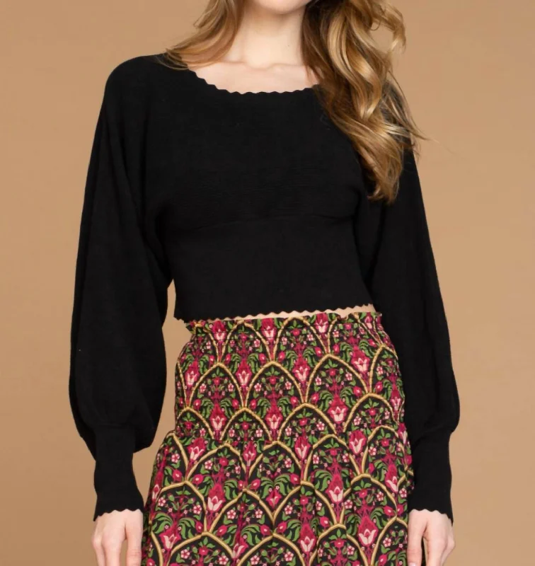 Cleo Rib Sweater In Black