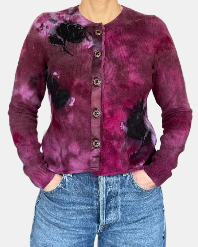 DECON ROSE NOIR CARDIGAN IN AMETHYST BLACK