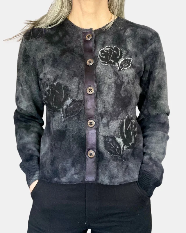 DECON ROSE NOIR CARDIGAN IN BLACK GRAY