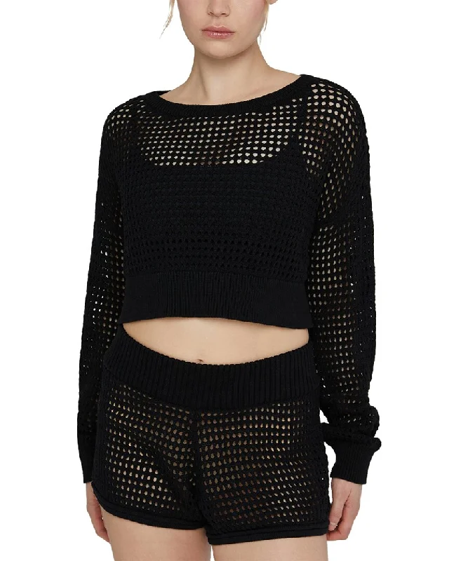 IVL Collective Knit Mesh Cropped Pullover