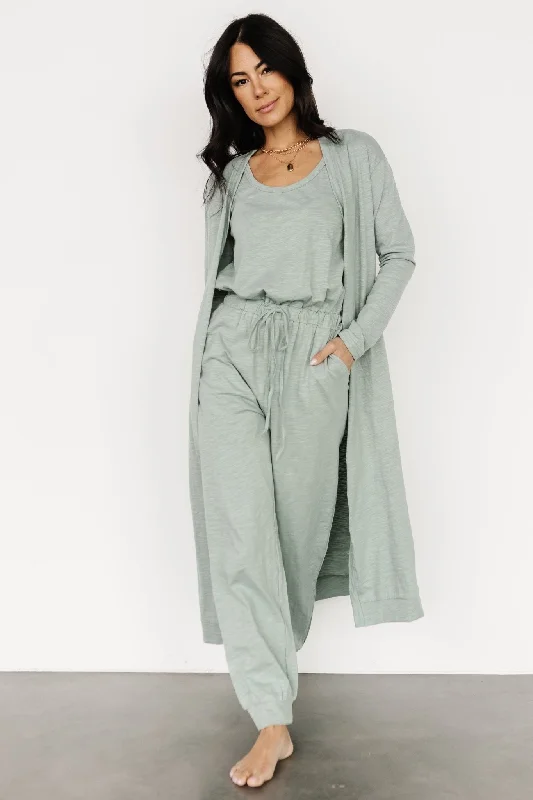 Janae Jumpsuit + Cardigan Set | Sage