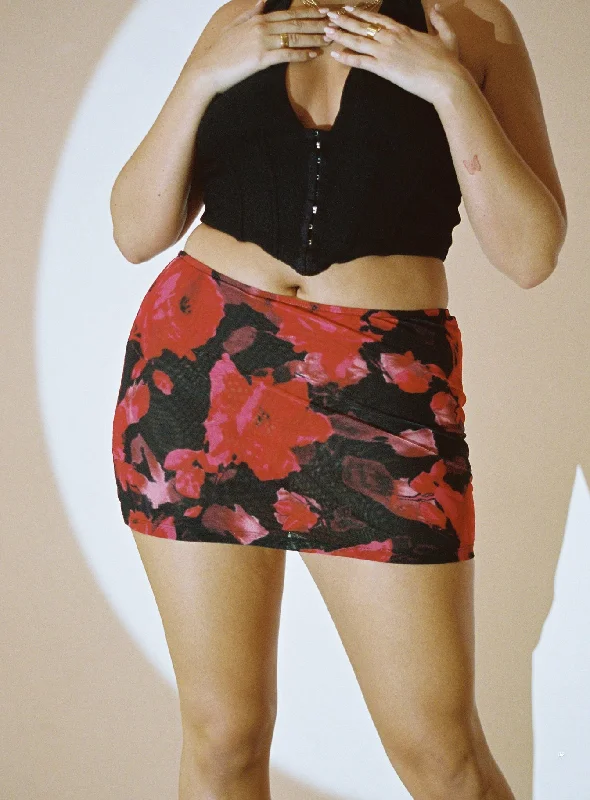 Nostalgia 90's Mini Skirt Red