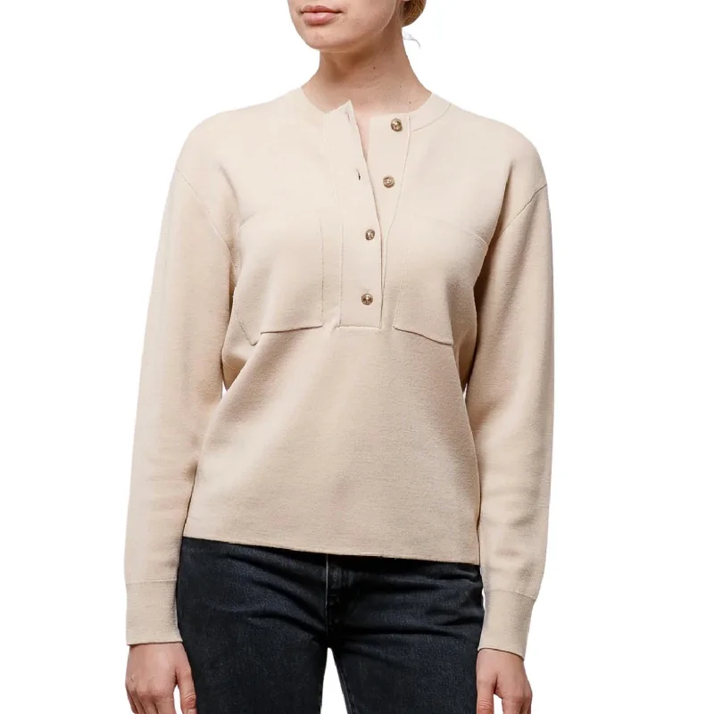 Organic Wool Fine Knit Sweater In Elderflower