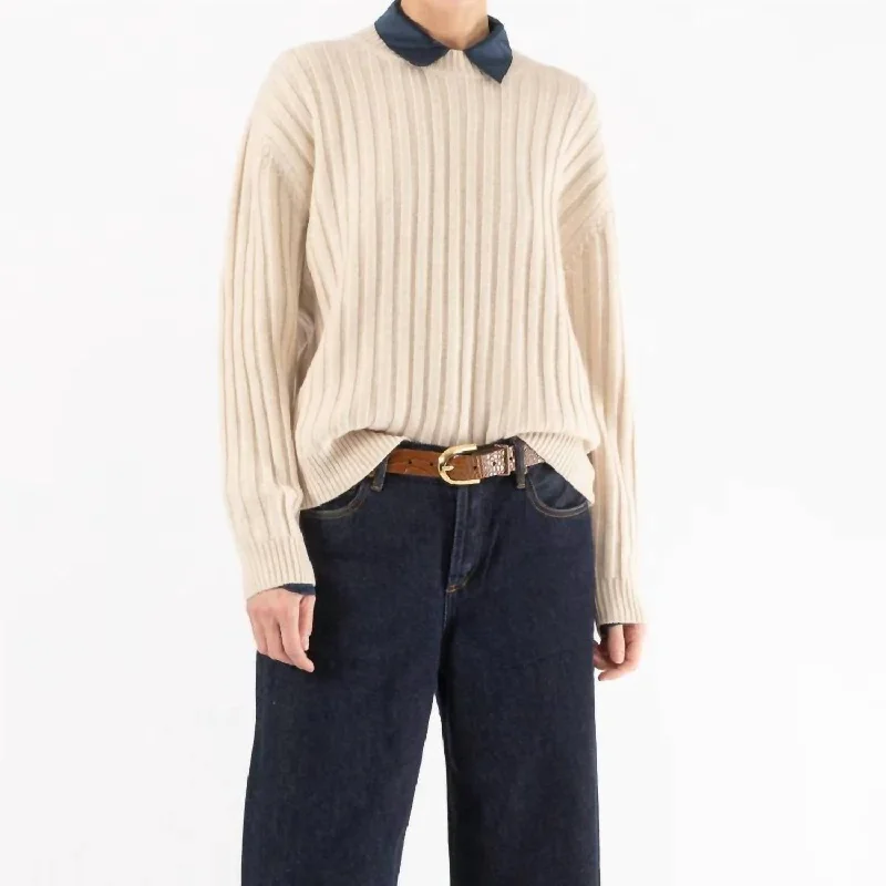 Ribbed Boy Sweater In Blonde