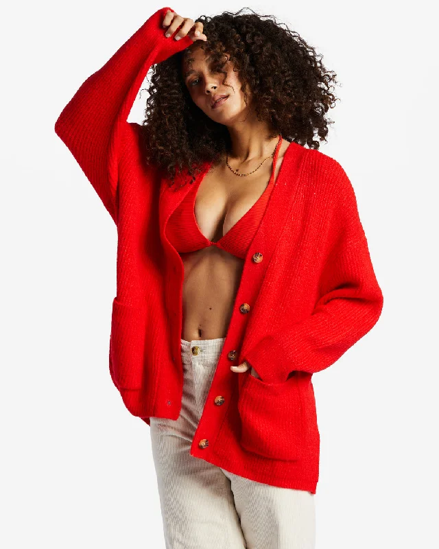 So Chill Cardigan - Rad Red